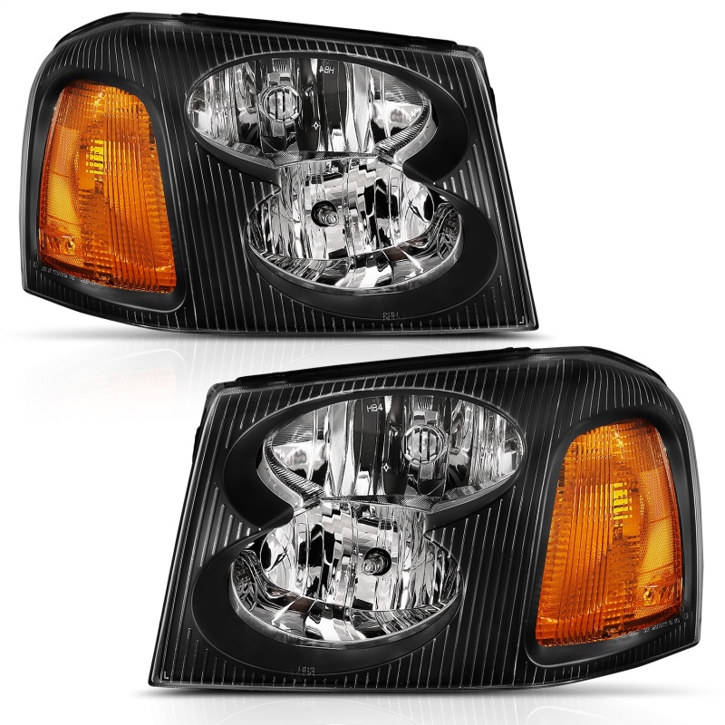 ANZO 2002-2009 GMC Envoy Crystal Headlight Black Amber thumbnail 2