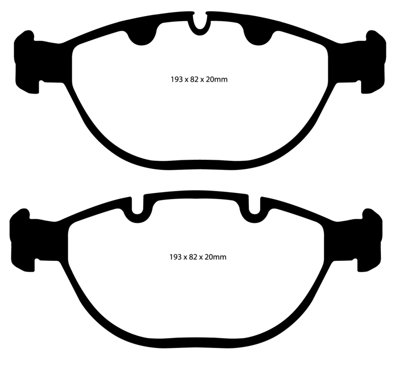 EBC 02-04 BMW X5 4.6 Yellowstuff Front Brake Pads thumbnail 2