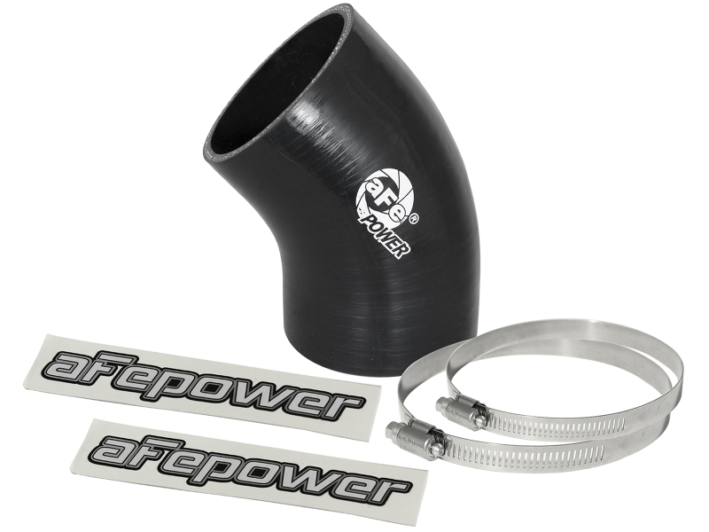 aFe Magnum FORCE CAI Univ. Silicone Coupling Kit (3in. ID / 6in. L / 45-Deg.) Elbow Coupler - Black thumbnail 2