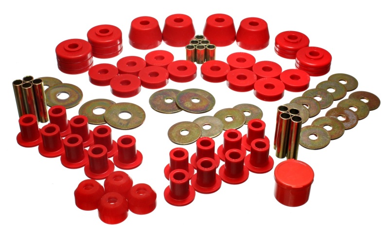 Energy Suspension 85-92 VW Golf/GTI/Jetta / 72-93 Dodge Ramcharger Red Hyper-flex Master Bushing Set thumbnail 4