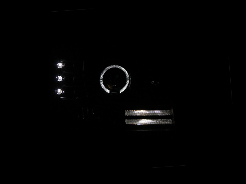 ANZO 1992-1996 Ford F-150 Projector Headlights w/ Halo Black w/ Side Markers and Parking Lights thumbnail 9