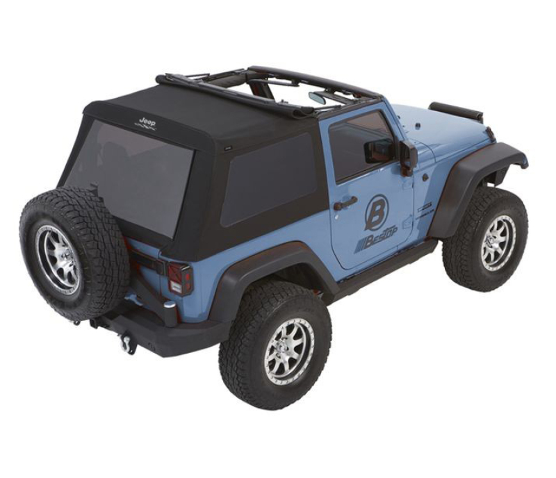Bestop 07-18 Jeep Wrangler JK 2-Door Jeep Trektop Glide (Premium Black Twill)
