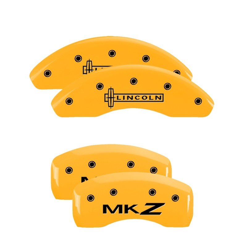 MGP 4 Caliper Covers Engraved Front Lincoln Rear MKZ Yellow Finish Black Char 2011 Lincoln MKZ thumbnail 7