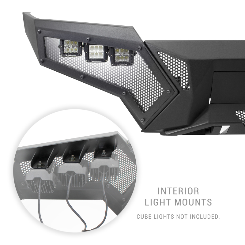 Go Rhino 16-21 Toyota Tacoma Element Front Bumper with Fixed Light Bar Mount Textured Black thumbnail 6