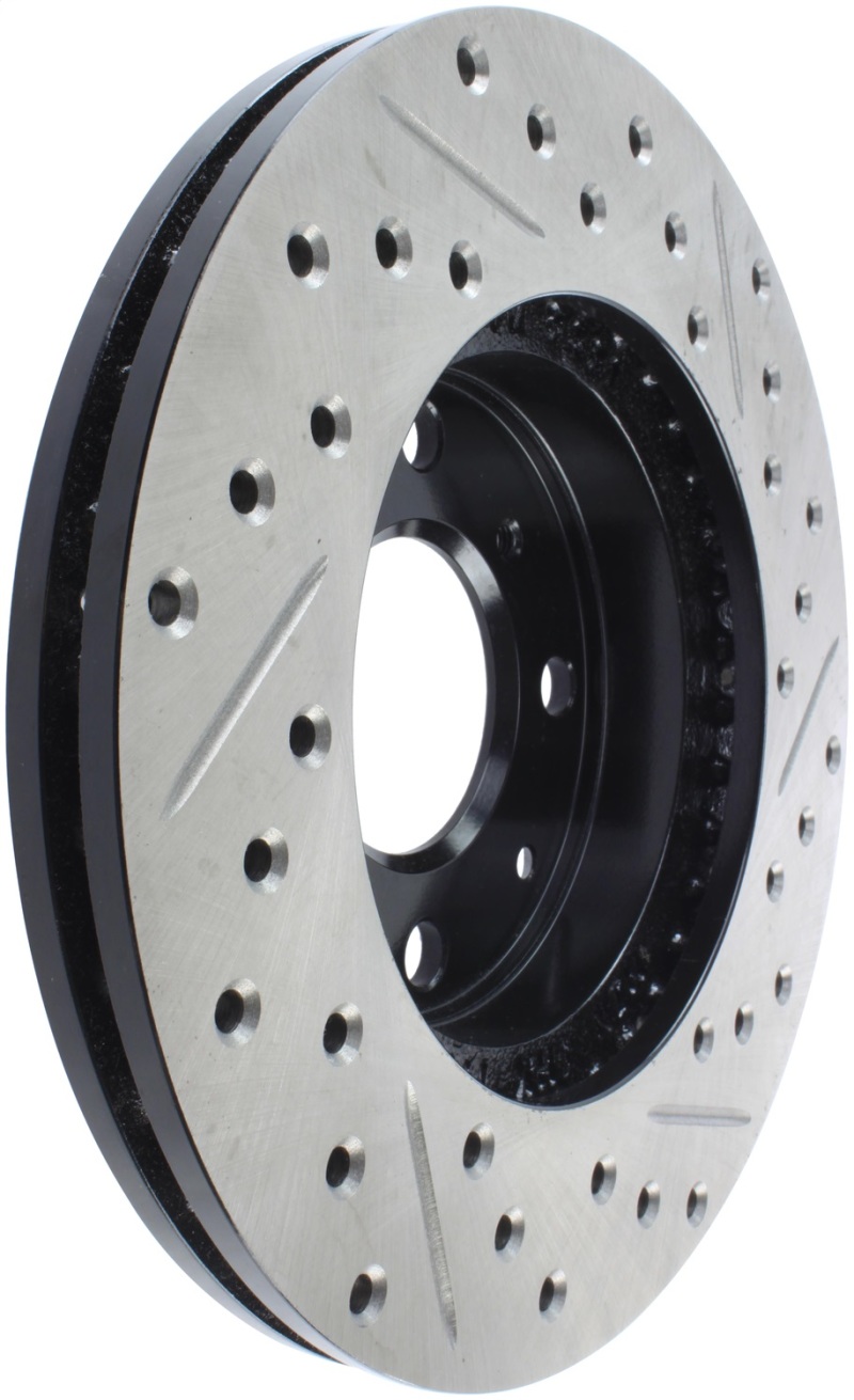 StopTech 96-00 Honda Civic DX/HX Coupe/90-00 Civic DX/LX Sedan Slotted & Drilled Right Front Rotor thumbnail 5