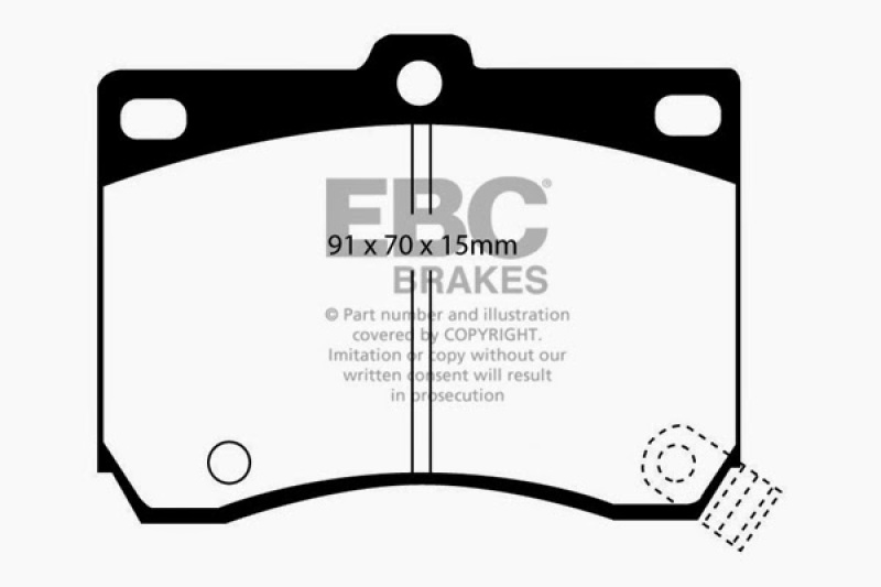 EBC 91-96 Ford Escort 1.8 Yellowstuff Front Brake Pads thumbnail 7