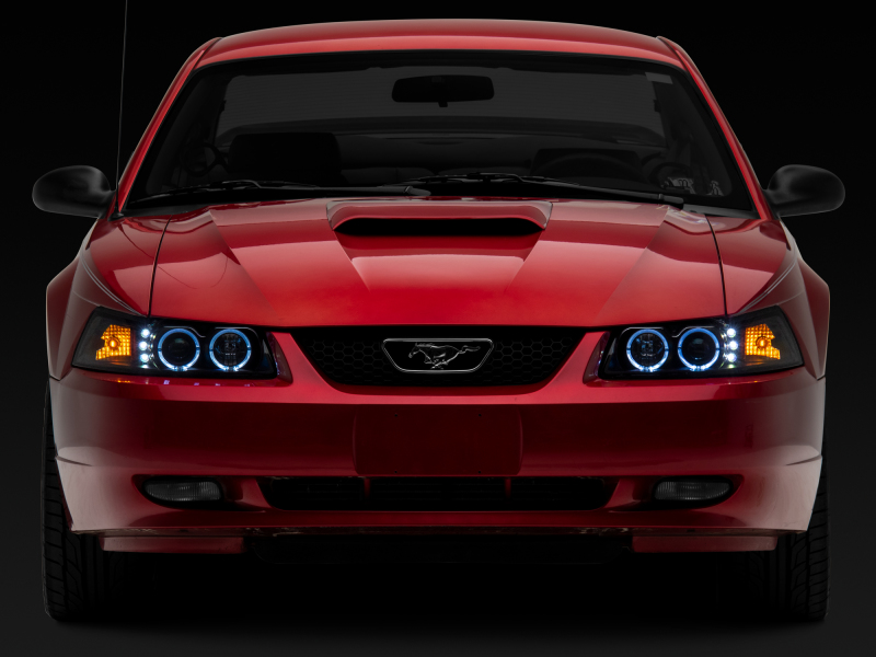 Raxiom 99-04 Ford Mustang Dual LED Halo Projector Headlights- Black Housing (Clear Lens) thumbnail 4