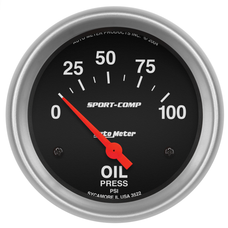 Autometer Sport-Comp 66.7mm 0-100 PSI Short Sweep Electronic Oil Pressure Gauge thumbnail 4