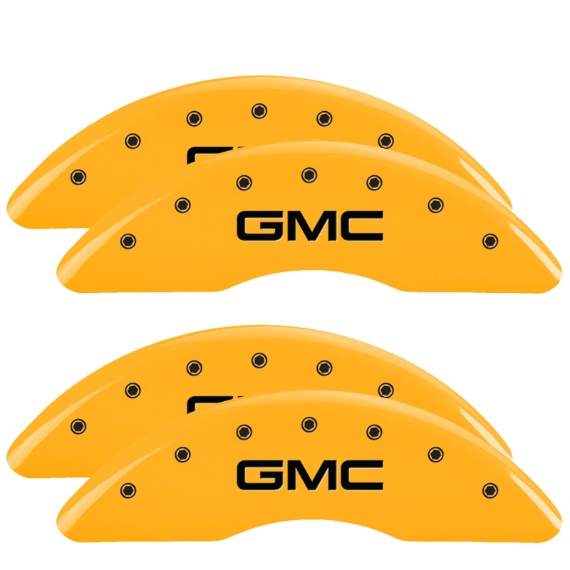 MGP 4 Caliper Covers Engraved Front & Rear Style 1/Chrysler Wing Yellow finish black ch thumbnail 5