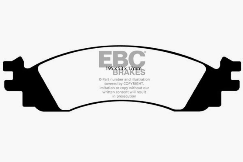 EBC 06-10 Ford Explorer 4.0 2WD Yellowstuff Front Brake Pads thumbnail 4