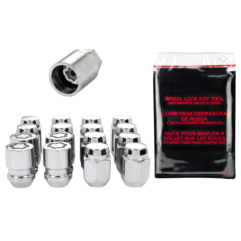 McGard 5 Lug Hex Install Kit w/Locks (Cone Seat Nut) M12X1.25 / 13/16 Hex / 1.28in. Length - Chrome