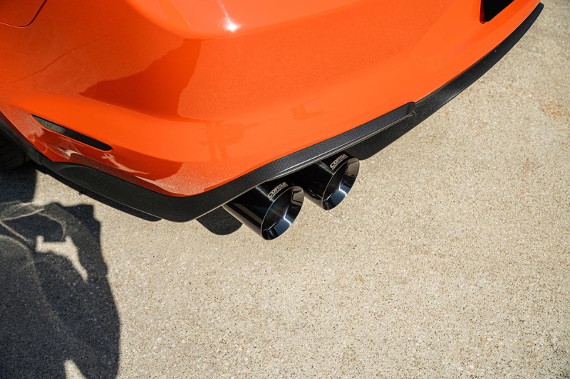 Corsa 20-22 Ford Mustang GT500 3.0in Dual Rear Exit Catback w/ Twin 5.0in Blk Straight Cut Pro Tips thumbnail 3