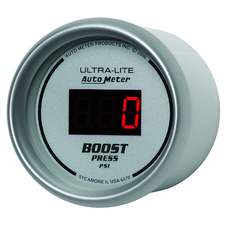 Autometer Ultra-Lite 2-1/16in 5-60 PSI Digital Boost Pressure Gauge - Silver