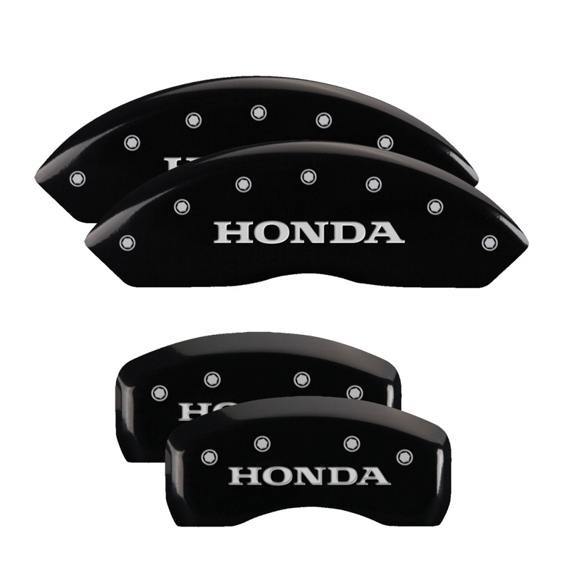 MGP 4 Caliper Covers Engraved Front & Rear Honda Black finish silver ch thumbnail 5