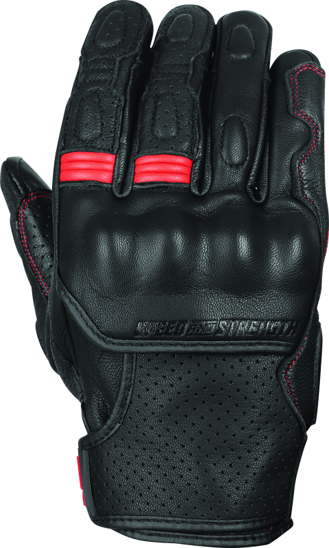Speed and Strength Twist of Fate Leather Gloves Black/Red - Medium thumbnail 3