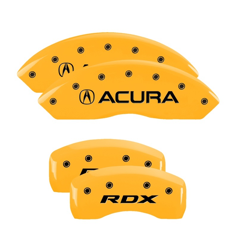 MGP 4 Caliper Covers Engraved Front Acura Rear RDX Yellow Finish Black Char 2016 Acura RDX thumbnail 3