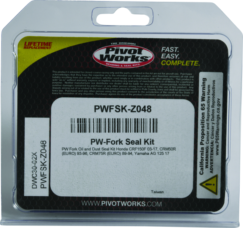 Pivot Works 93-96 Honda CRM50R (EURO) Fork Oil & Dust Seal Kit