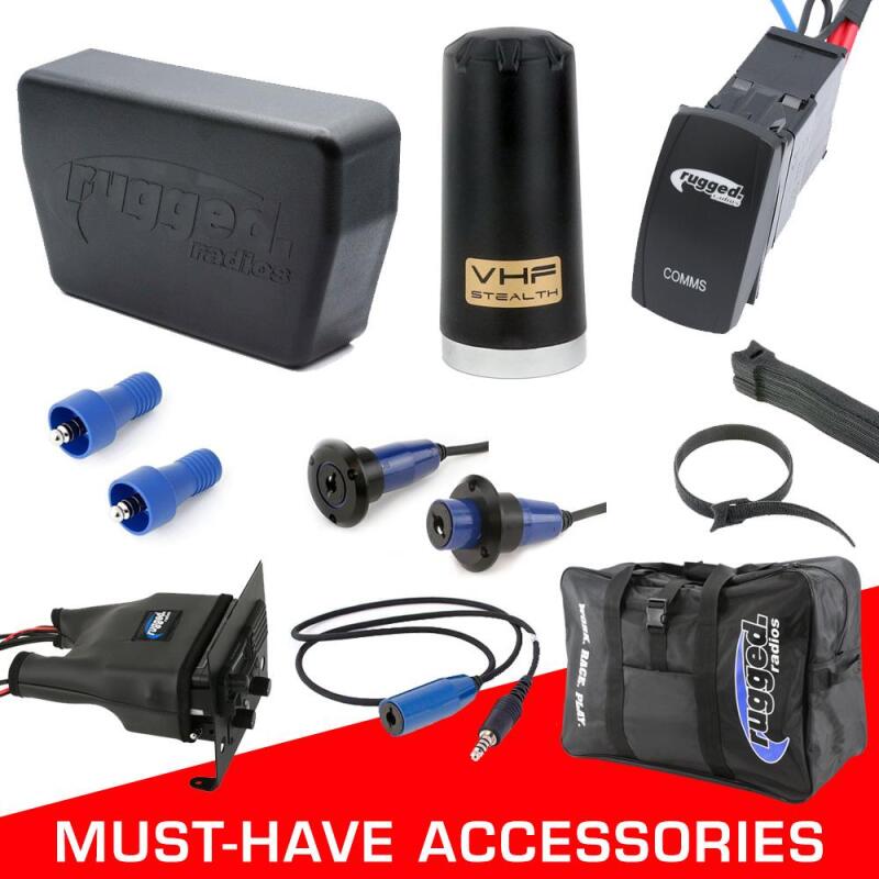Rugged Radios Alpha Accessory Pack For Rugged UTV SXS IRCS w/ Intercom Ext Cables (for Helmet Kits)