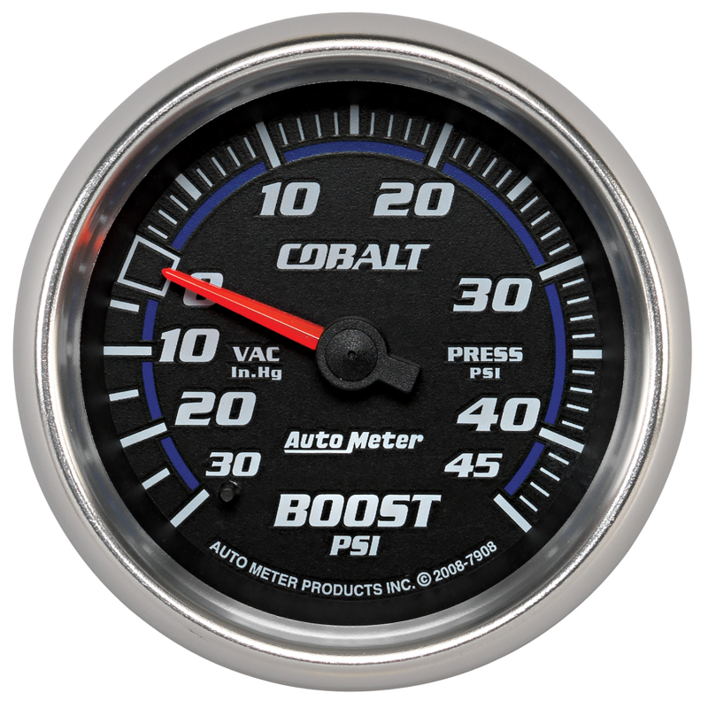 AutoMeter Gauge Vac/Boost 2-5/8in. 30Inhg-45PSI Mechanical Cobalt thumbnail 8