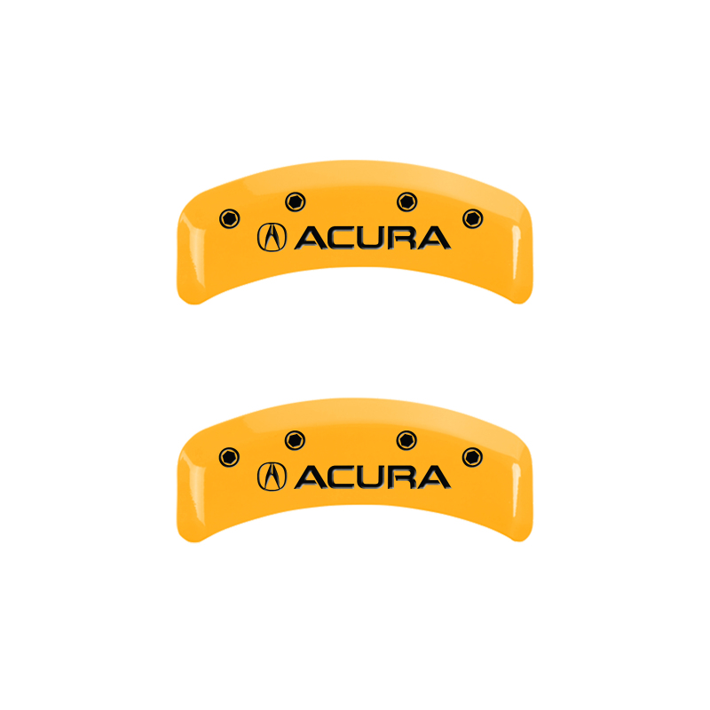 MGP 4 Caliper Covers Engraved Front & Rear Acura Yellow Finish Black Char 2001 Acura TL thumbnail 5