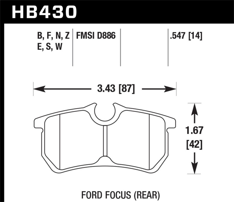 Hawk 00-07 Ford Focus HPS 5.0 Rear Street Brake Pads thumbnail 2