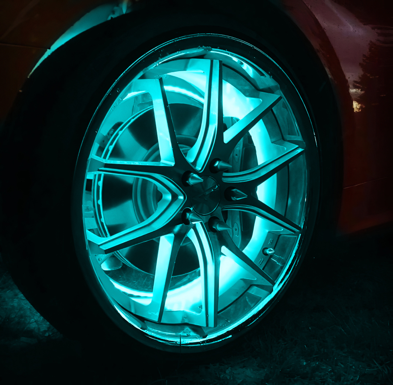 Oracle LED Illuminated Wheel Rings - Aqua