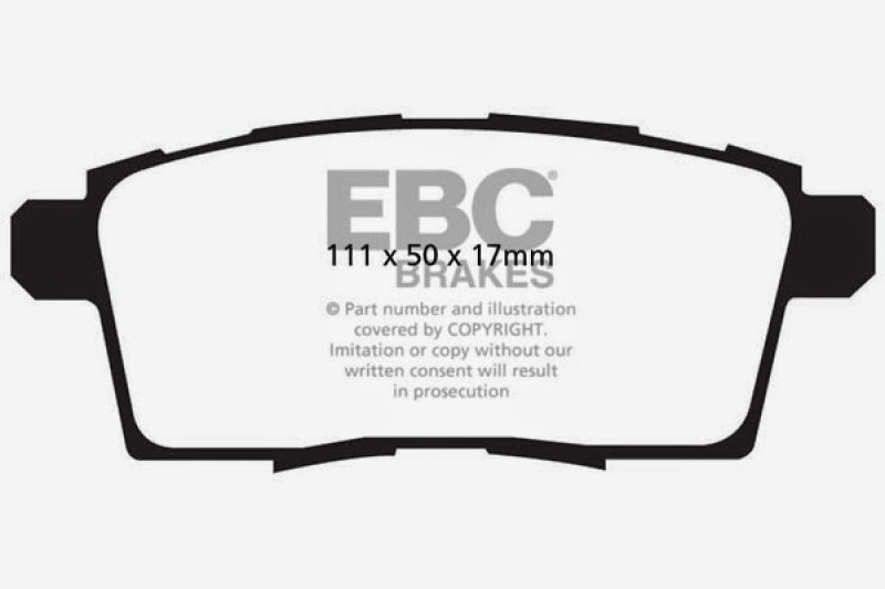 EBC 06-08 Ford Edge 3.5 2WD Yellowstuff Rear Brake Pads thumbnail 5