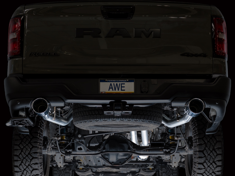 AWE Tuning 2025+ RAM 1500 3.0TT Rebel 0FG Cat-Back Exhaust w/ Chrome Silver Tips thumbnail 7
