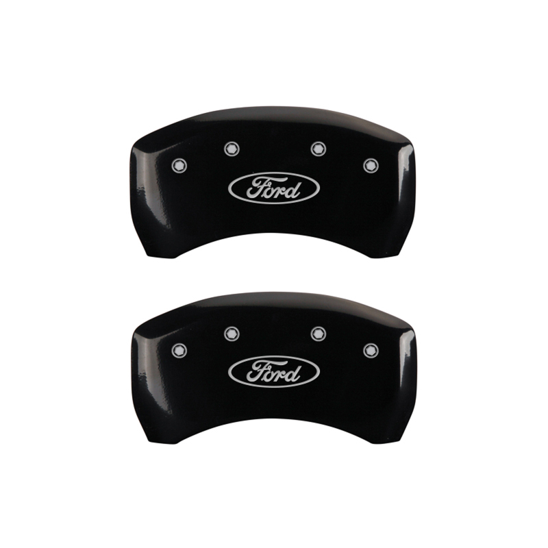 MGP 4 Caliper Covers Engraved Front & Rear Oval logo/Ford Black finish silver ch thumbnail 6