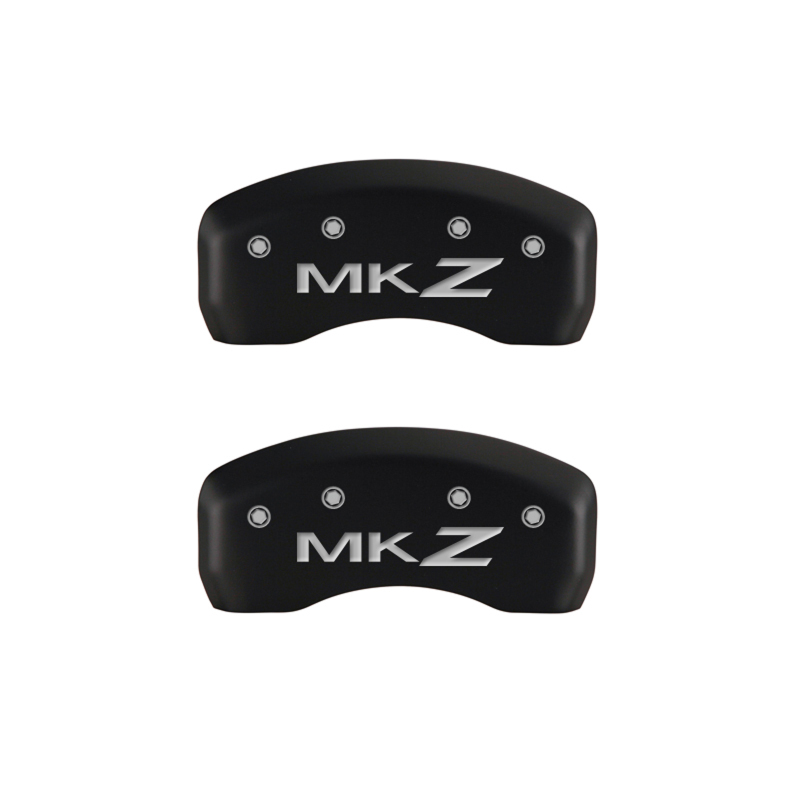 MGP 4 Caliper Covers Engraved Front Lincoln Engraved Rear MKZ Red finish silver ch thumbnail 7