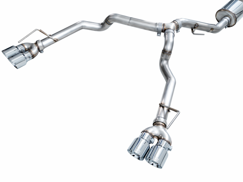 AWE Tuning 2021+ GMC Suburban/Yukon XL 5.3L 0FG Split Rear Exit Catback - Quad Chrome Silver Tips thumbnail 8