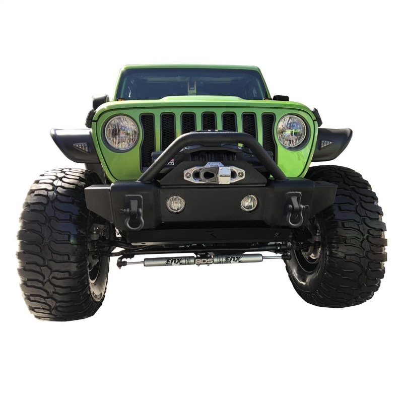 Rampage 2007-2018 Jeep Wrangler(JK) Recovery Bumper Stubby Front - Black thumbnail 4