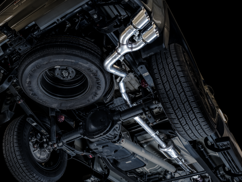 AWE Tuning 4th Gen GM 1500 5.3L 0FG Cat-Back Dual Side Exit (Flat Bumper) - Chrome Tips thumbnail 4