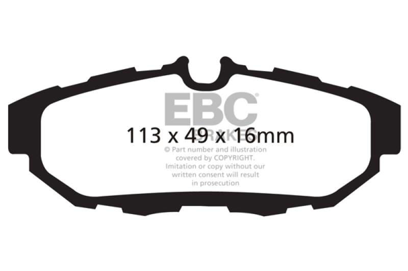 EBC 10-14 Ford Mustang 3.7 Redstuff Rear Brake Pads thumbnail 4