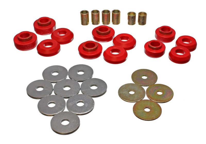 Energy Suspension 75-79 Chevrolet Nova / Chevy II Red Body Mount Set thumbnail 3