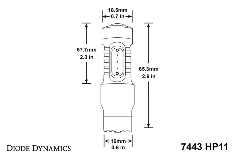 Diode Dynamics 7443 LED Bulb HP11 LED - Red Set of 4 thumbnail 7