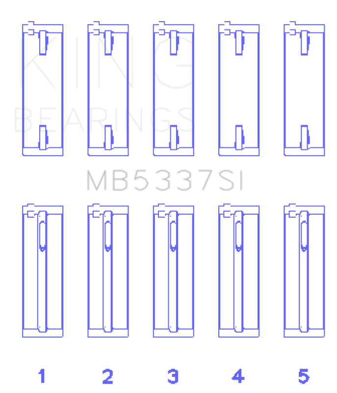 King Engine Bearings Volkswagen 2.0L 81 x 95.5mm Main Engine Bearing thumbnail 3