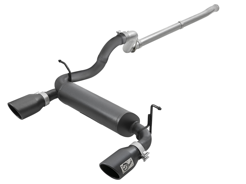 aFe Rebel Series 2.5in 409 SS Cat-Back Exhaust w/ Black Tips 18-19 Jeep Wrangler (JL) V6 3.6L thumbnail 2