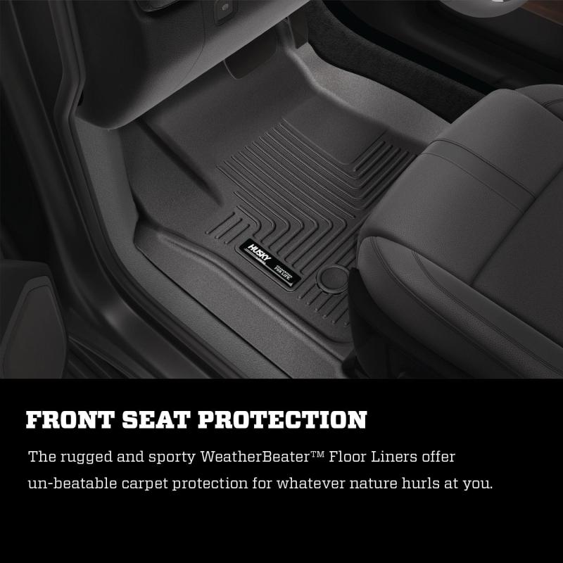 Husky Liners 20-24 Chevrolet Silverado 2500/3500HD DC WeatherBeater 2nd Seat Black Floor Liners thumbnail 8