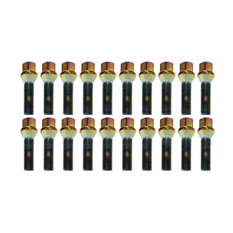 Wheel Mate Mevius 17 Hex Lug Bolt Set of 20 - Chrome Neon 14x1.25 40mm Cone 60 DEG TAP