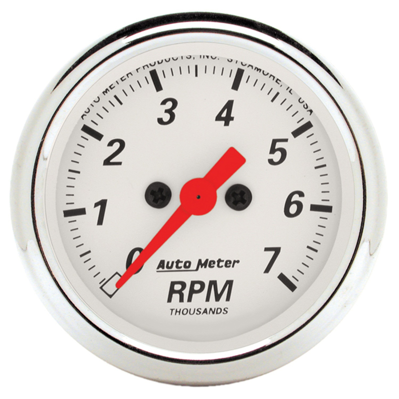Autometer Arctic White 2-1/16in 7k RPM In-Dash Tachometer thumbnail 2