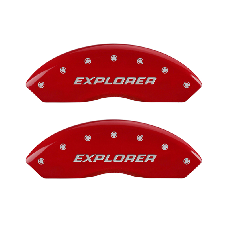 MGP 4 Caliper Covers Engraved Front & Rear Explorer/2011 Red Finish Silver Char 2009 Ford Explorer thumbnail 2