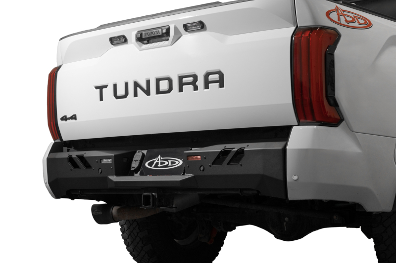 Addictive Desert Designs 2022+ Toyota Tundra Black Label Rr Bumper - Hammer Blk w/ Satin Blk Panels