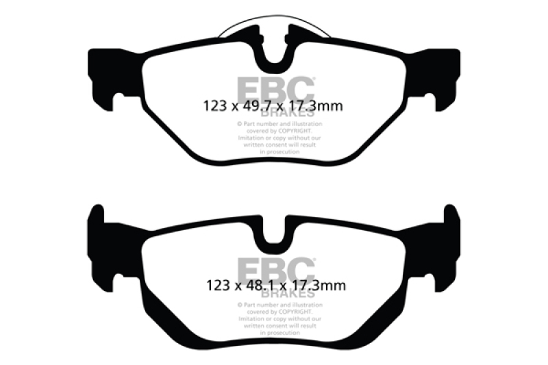 EBC 13+ BMW X1 2.0 Turbo (28i) Yellowstuff Rear Brake Pads thumbnail 6