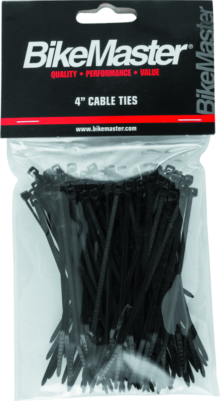 BikeMaster 4in Cable Ties (Pack of 100) - Black thumbnail 2