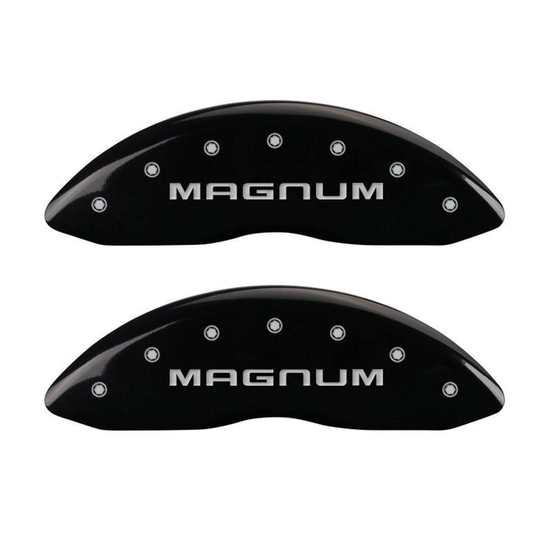 MGP 4 Caliper Covers Engraved Front & Rear Magnum Black finish silver ch thumbnail 5