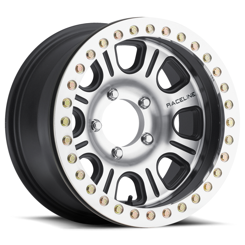 Raceline RT232 Monster 17x8.5in/8x165.1 BP/0mm Offset/130.81mm Bore - BLK & Machined Beadlock Wheel thumbnail 3