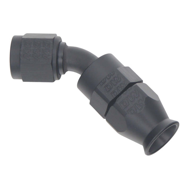 DeatschWerks 6AN Female Swivel 45-Degree Hose End PTFE (Incl 1 Olive Insert) - Anodized Matte Black thumbnail 2