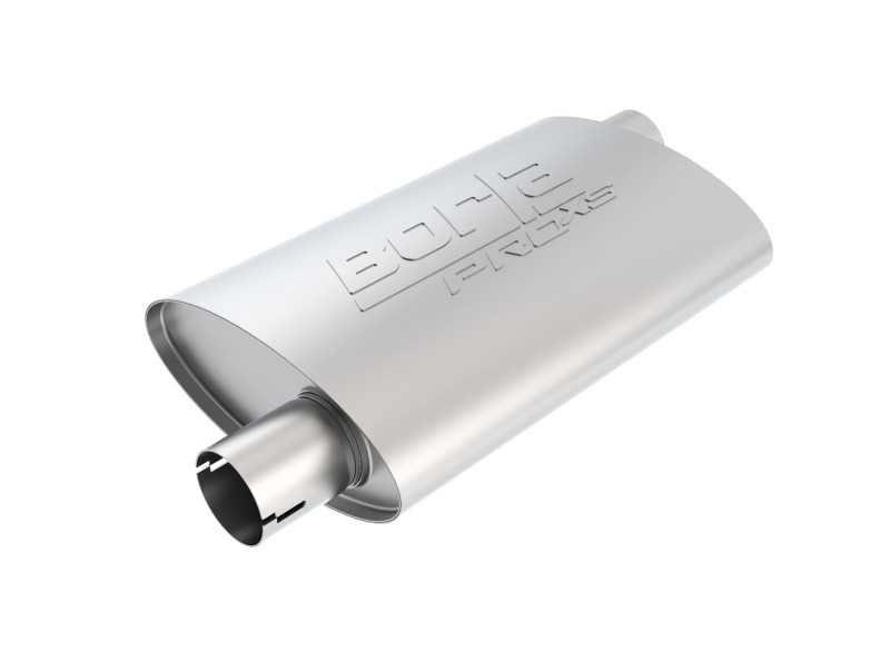 Borla Universal Pro-XS Oval 2.25in Inlet / Outlet Offset Notched Muffler thumbnail 2