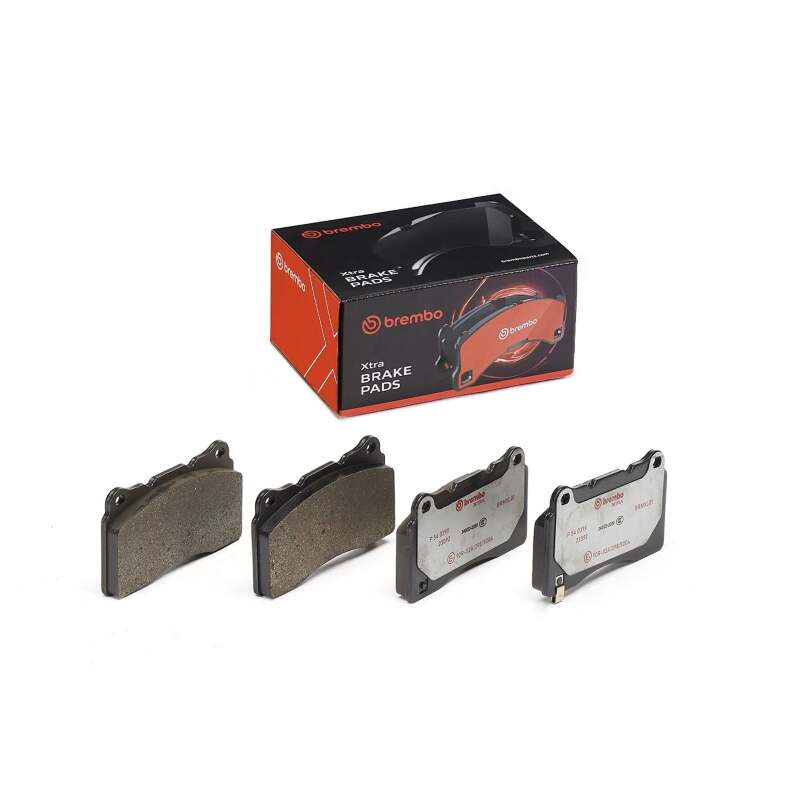 Brembo OE 03-15 Mitsubishi Lancer Evo/04-17 Subaru STI XTRA Brake Pad Set - Front thumbnail 2